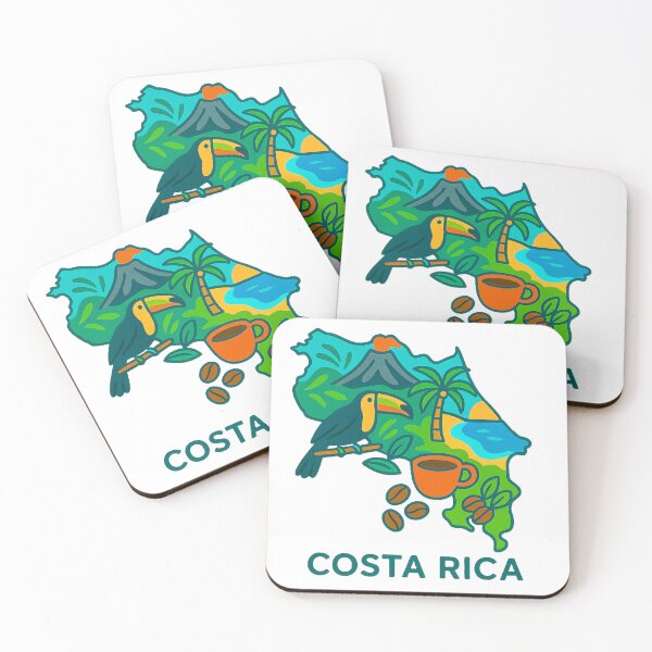 Item preview, Map of Costa Rica with Tropical Icons designed and sold by Wander Vibes.