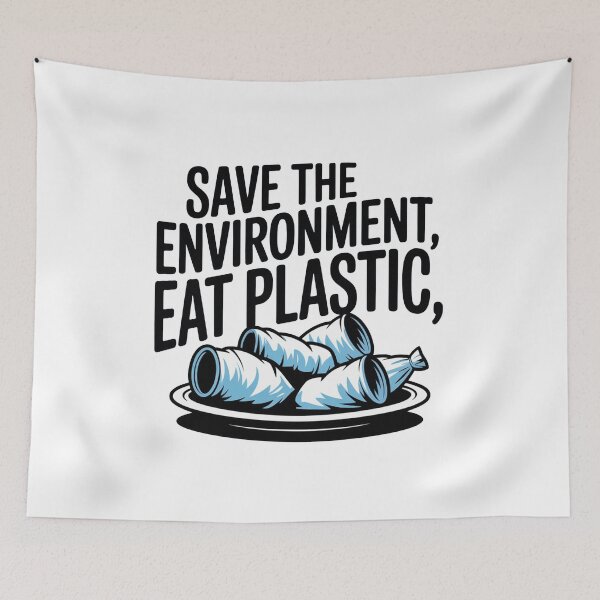 Item preview, Save The Environment Eat Plastic designed and sold by ChearshiPrints.