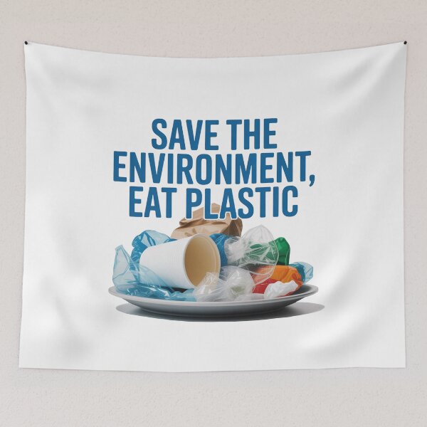 Item preview, Save The Environment Eat Plastic designed and sold by ChearshiPrints.