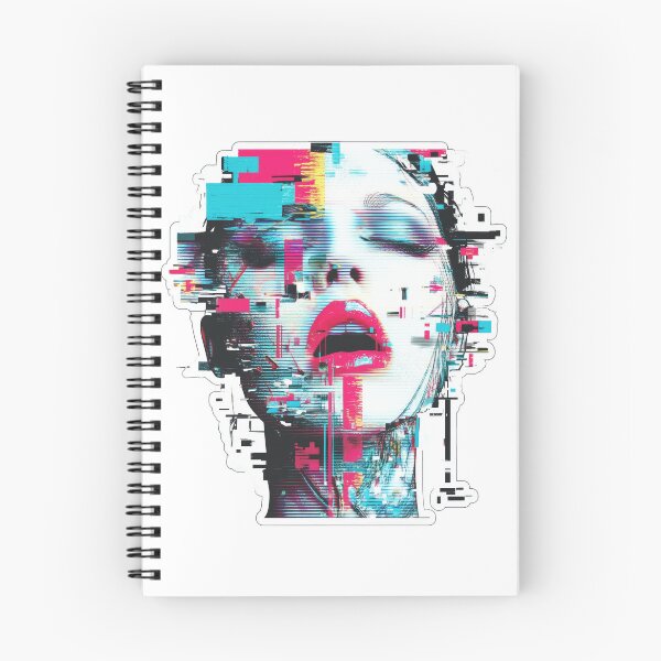Item preview, Glitchcore surreal sticker with neon pink and cyan designed and sold by DadGenX.