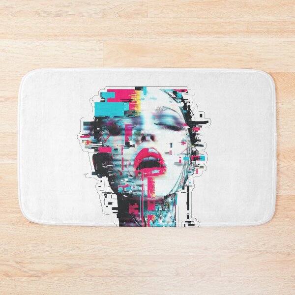 Item preview, Glitchcore surreal sticker with neon pink and cyan designed and sold by DadGenX.