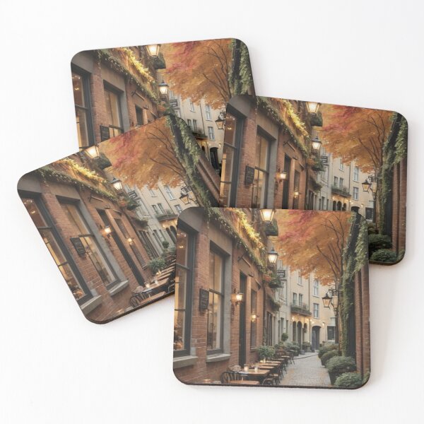 Item preview, Autumn Alley Café with Cobblestones and Candlelit Charm designed and sold by Jade Ado.