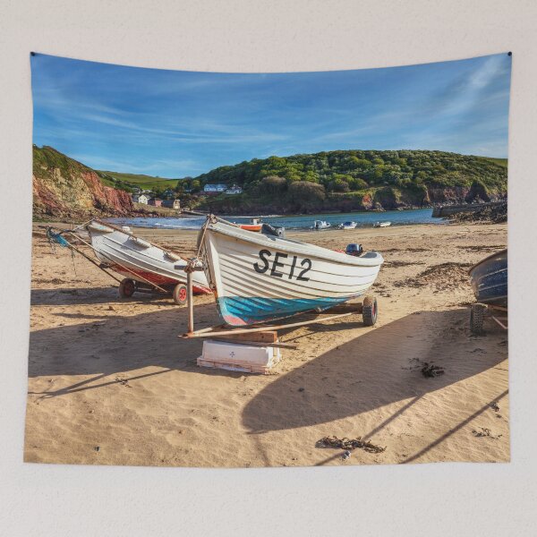 Item preview, Hope Cove, Devon, Boats Resting on Sandy Shore designed and sold by Paul Thompson Photography.