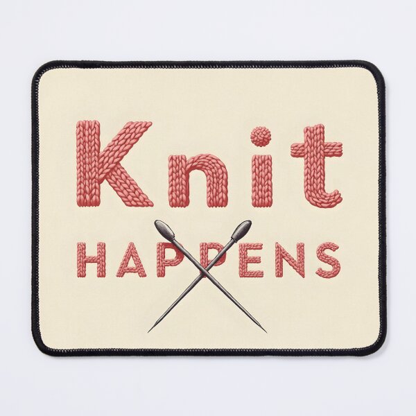 Item preview, Knit Happens – Minimalist Yarn Humor Design designed and sold by nhk999.