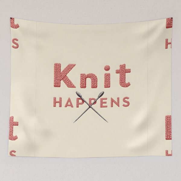 Item preview, Knit Happens – Minimalist Yarn Humor Design designed and sold by nhk999.