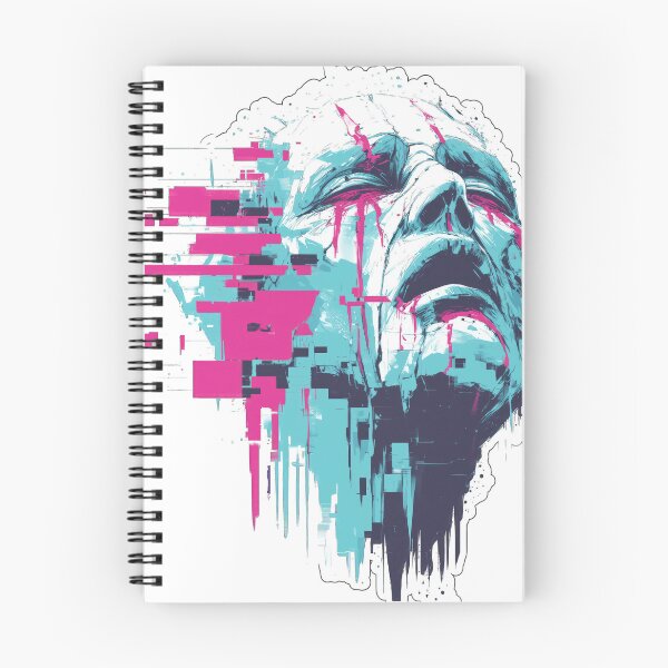 Item preview, Distorted face with neon pink and cyan glitch effects designed and sold by DadGenX.