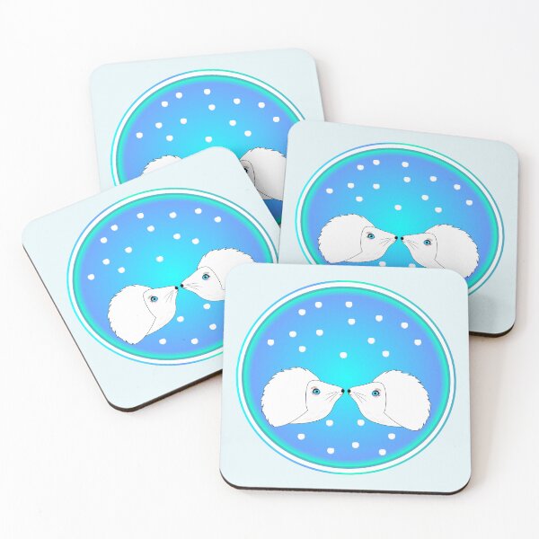 Item preview, Winter hedgehog pairs designed and sold by minimalartstory.
