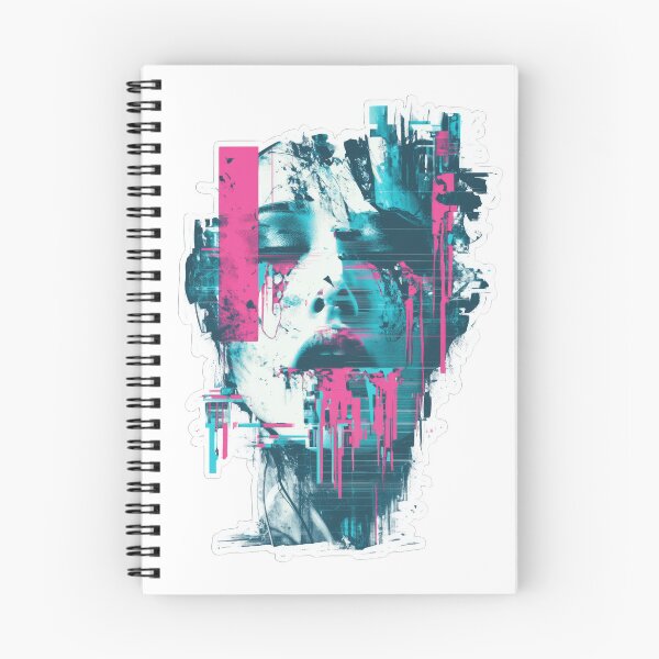 Item preview, Glitchcore surreal sticker with neon pink and cyan designed and sold by DadGenX.
