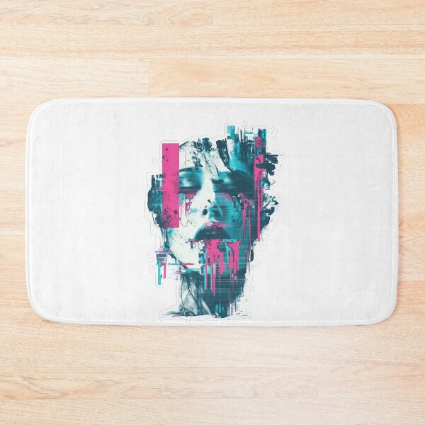 Item preview, Glitchcore surreal sticker with neon pink and cyan designed and sold by DadGenX.