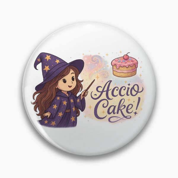 Item preview, Accio Cake! – Cute Witch/Wizard Birthday Design designed and sold by The Black Cat Coven GB.
