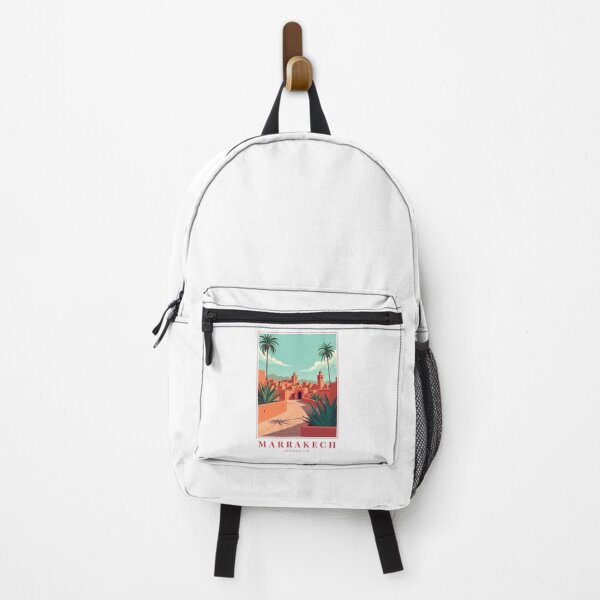 Item preview, Marrakech Morocco Illustration – Medina Arches, Souks & Atlas Sunset designed and sold by MapMyMiles.