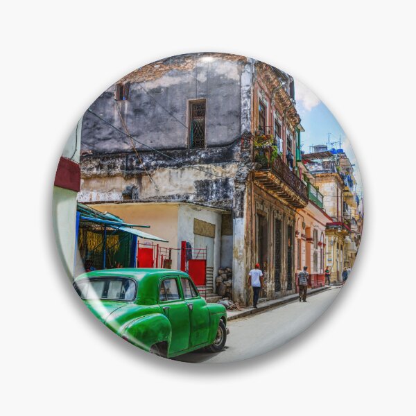 Item preview, Vintage Green Car in a Colorful Street In Havana, Cuba designed and sold by Paul Thompson Photography.