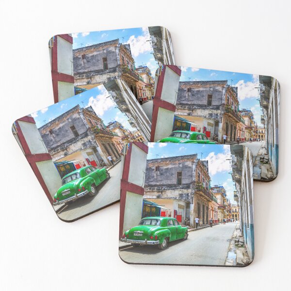 Item preview, Vintage Green Car in a Colorful Street In Havana, Cuba designed and sold by Paul Thompson Photography.