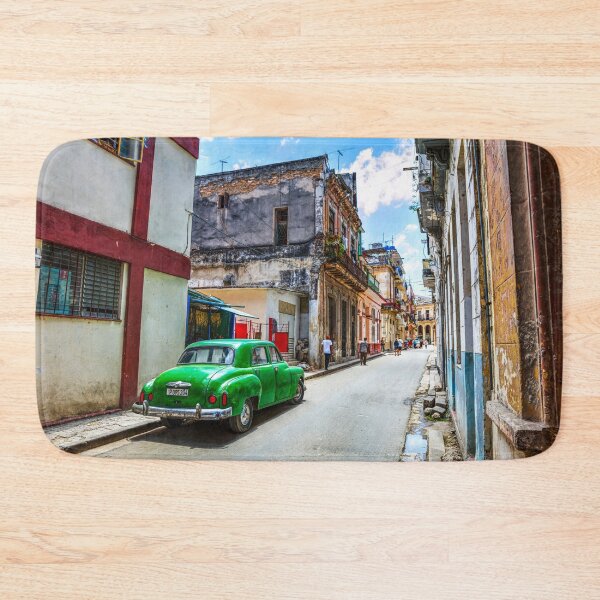 Item preview, Vintage Green Car in a Colorful Street In Havana, Cuba designed and sold by Paul Thompson Photography.