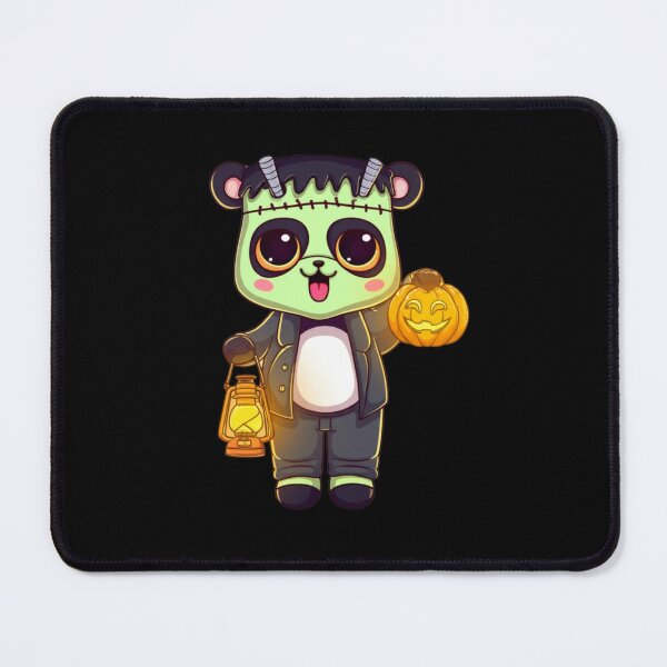 Item preview, Chibi Panda Frankenstein – Cute Kawaii Panda with Pumpkin Lantern Funny Halloween Art designed and sold by ColorSplash123.