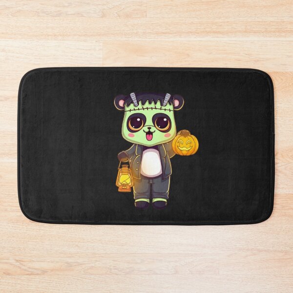 Item preview, Chibi Panda Frankenstein – Cute Kawaii Panda with Pumpkin Lantern Funny Halloween Art designed and sold by ColorSplash123.