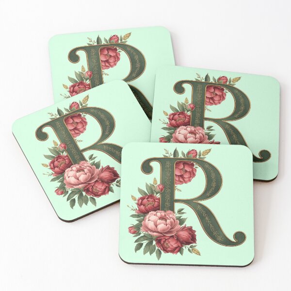 Item preview, Elegant Floral Monogram Letter R – Botanical Peony & Rose Initial Art | Personalized Gift, Feminine Nature Design designed and sold by AmenAlways.
