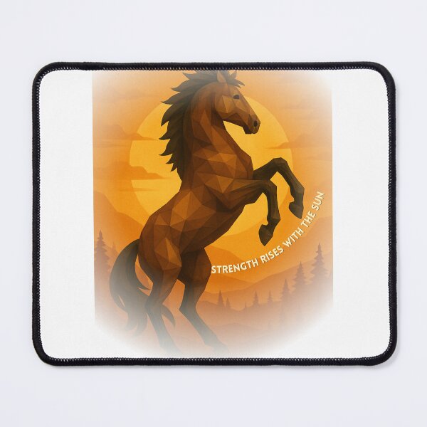 Item preview, Strength Rises with the Sun – Geometric Rearing Stallion designed and sold by GeoWild Designs.