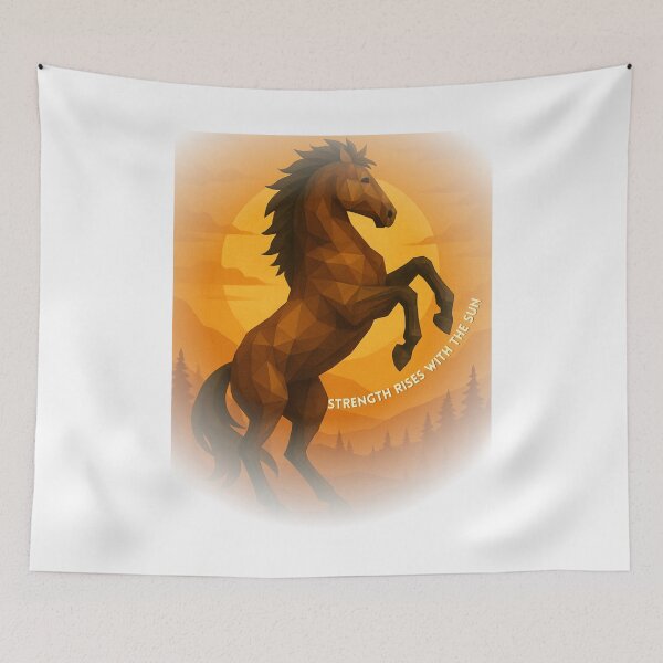 Item preview, Strength Rises with the Sun – Geometric Rearing Stallion designed and sold by GeoWild Designs.
