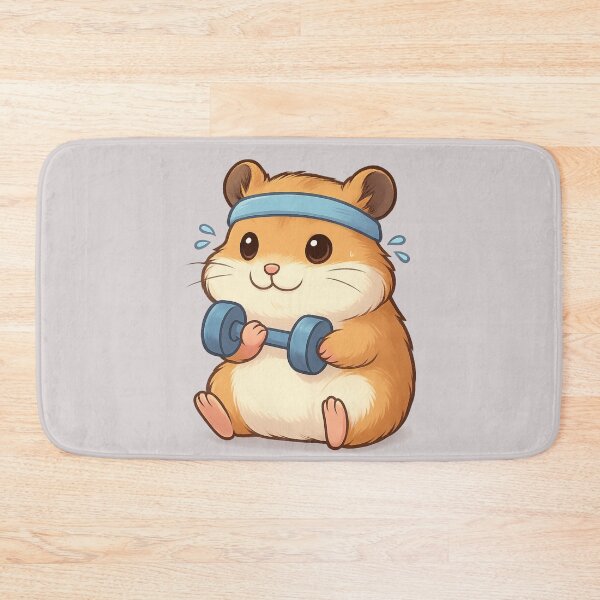 Item preview, Minimalist Hamster Lifting Weights – Cute Workout Fitness Design designed and sold by Minimochi Art.