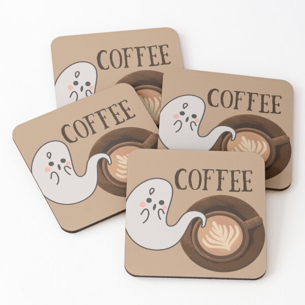 Item preview, Halloween Cute and Spooky Ghost with Coffee designed and sold by Furkan Al-Gburi.
