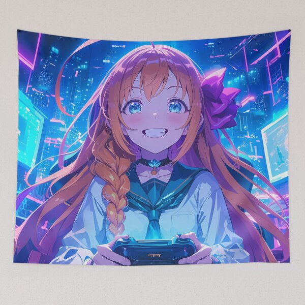 Item preview,  Pecorine Princess Connect Game Girl Waifu Neon Joy Gamer Chair designed and sold by HumbertoValveno.