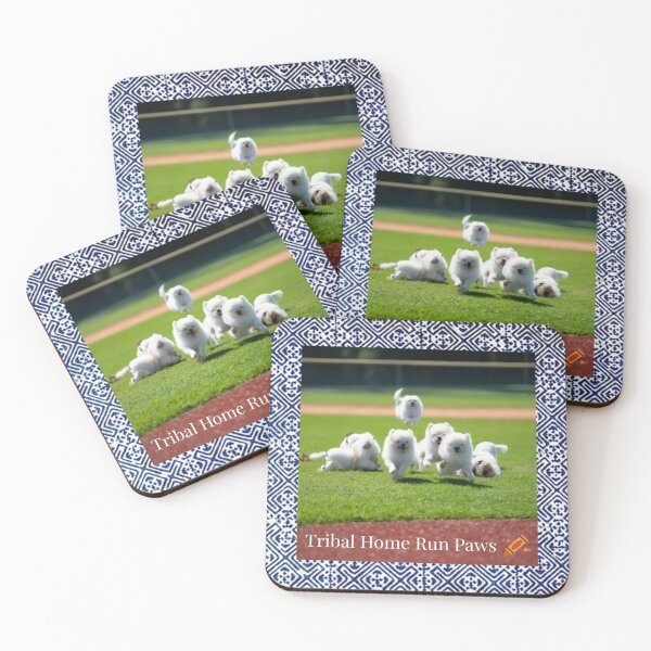 Item preview, Tribal Home Run Paws – Dogs Playing Baseball with Hmong Pattern designed and sold by PimTribe.