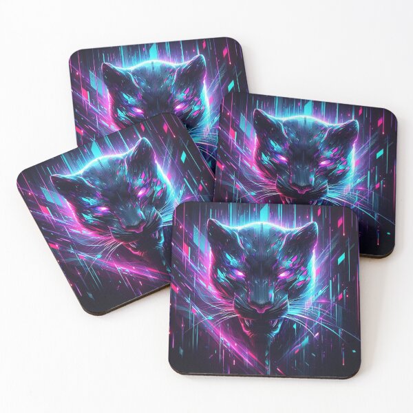 Item preview, Neon Shadow Panther – Cyberpunk Glitch Jungle Beast designed and sold by DreamArt Creations.