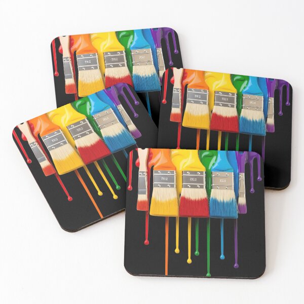 Item preview, Paint Brushes Sticker — Vibrant Dripping Paint Art designed and sold by Vibranta Studio.