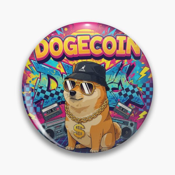 Item preview, Retro Hip Hop Dogecoin Street Style Crypto Art designed and sold by CryptoThreads4 You.