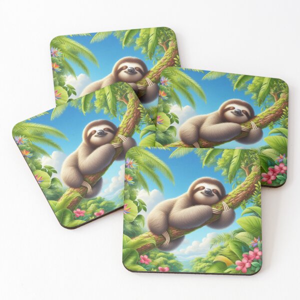 Item preview, sloth sleeping on a tree designed and sold by Dogandesighn.