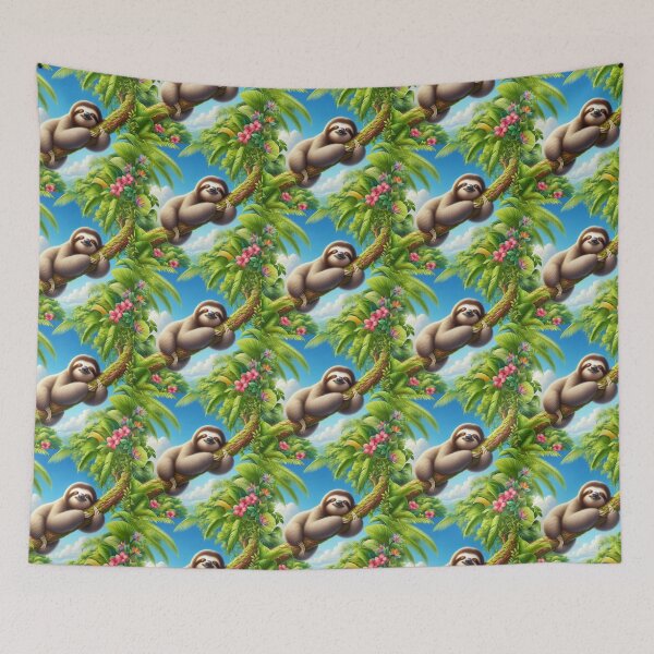 Item preview, sloth sleeping on a tree designed and sold by Dogandesighn.