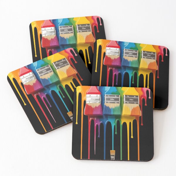 Item preview, Artists Paint Brushes Sticker — Vibrant Dripping Paint Art designed and sold by Vibranta Studio.