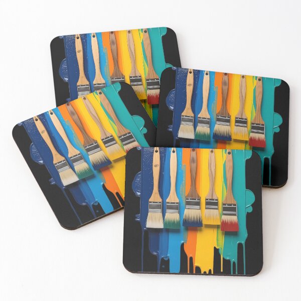 Item preview, Paint Brushes Sticker — Vibrant Dripping Paint Art designed and sold by Vibranta Studio.