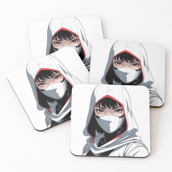 Item preview, Anime Girl Sticker – Hooded Ninja Style, Manga Aesthetic Art designed and sold by NexaSpire.