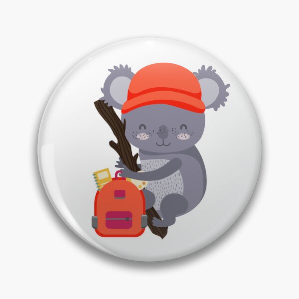 Artikelvorschau, Studieren Sie die Zeitillustration mit einem Koala, der eine Tasche hält und eine Kappe trägt entworfen und verkauft von AlginaPugachova.