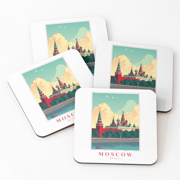 Item preview, Moscow Russia Illustration – Red Square, St. Basil’s Cathedral & Winter Skyline designed and sold by MapMyMiles.