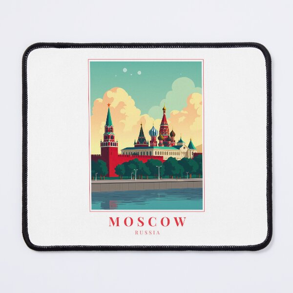 Item preview, Moscow Russia Illustration – Red Square, St. Basil’s Cathedral & Winter Skyline designed and sold by MapMyMiles.
