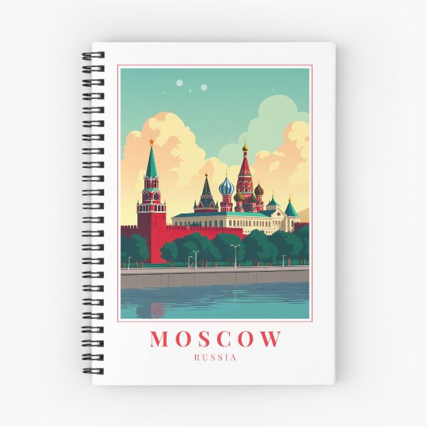Item preview, Moscow Russia Illustration – Red Square, St. Basil’s Cathedral & Winter Skyline designed and sold by MapMyMiles.