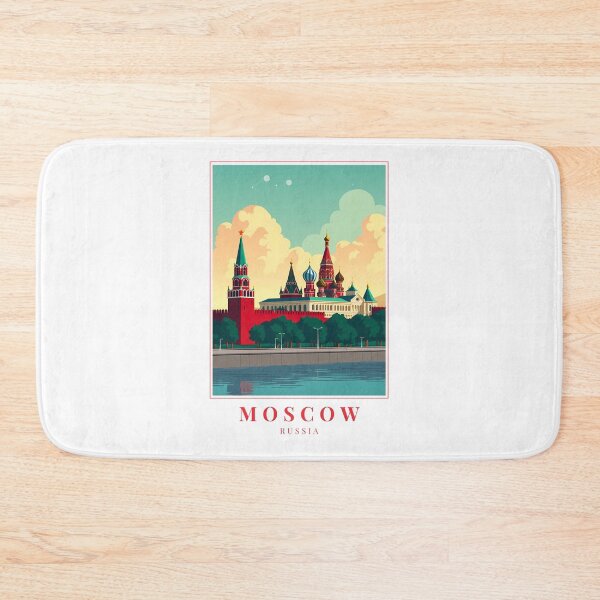 Item preview, Moscow Russia Illustration – Red Square, St. Basil’s Cathedral & Winter Skyline designed and sold by MapMyMiles.