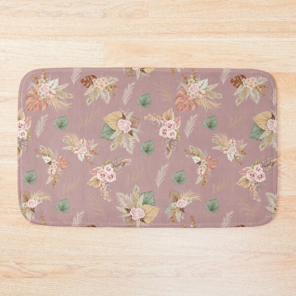 Item preview, Pampas Grass & Flowers on Grayish Pink designed and sold by KSimpson838.