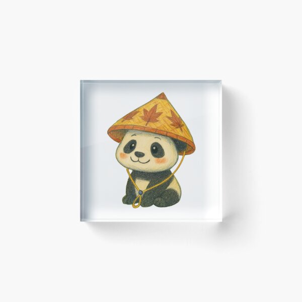 Item preview, Cute Panda Illustration with Autumn Hat | Kawaii Animal Art  designed and sold by thesmilngnature.