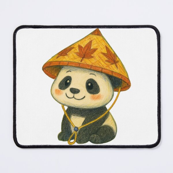 Item preview, Cute Panda Illustration with Autumn Hat | Kawaii Animal Art designed and sold by thesmilngnature.