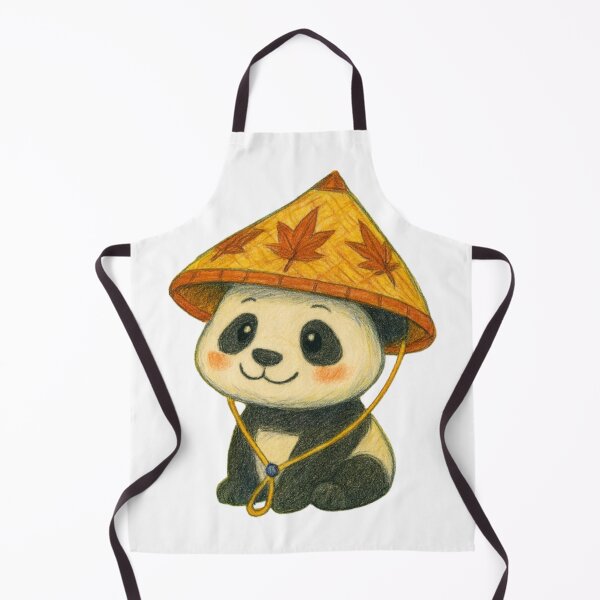 Item preview, Cute Panda Illustration with Autumn Hat | Kawaii Animal Art designed and sold by thesmilngnature.