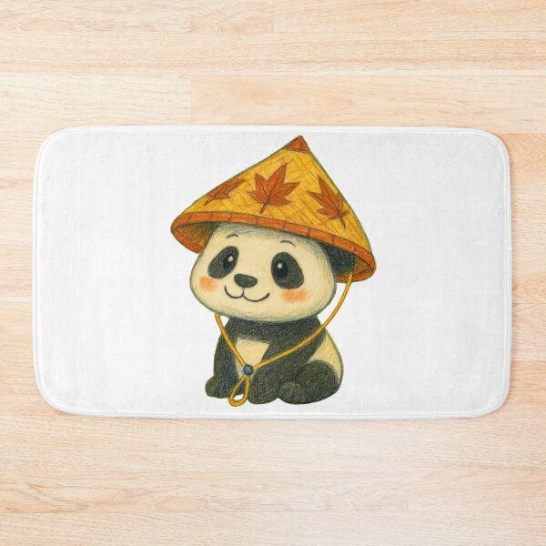 Item preview, Cute Panda Illustration with Autumn Hat | Kawaii Animal Art  designed and sold by thesmilngnature.