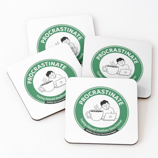Artikelvorschau, "Procrastinate" Kaffee-Logo-Parodie entworfen und verkauft von LaElee.