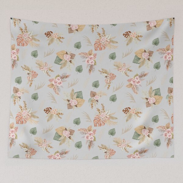 Item preview, Pampas Grass & Flowers on Light Gray designed and sold by KSimpson838.