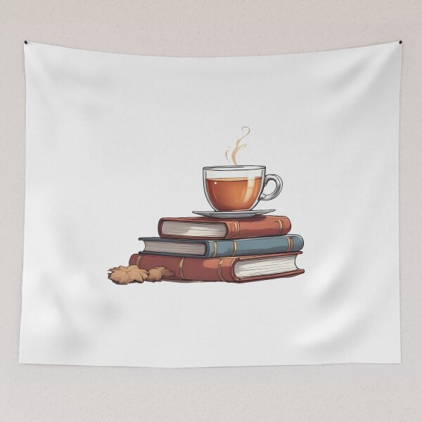 Item preview, Cozy Autumn Tea Cup with Books – Seasonal Fall Aesthetic designed and sold by Pixel--Threads.