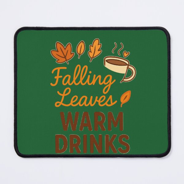 Aperçu de l'œuvre Automne douillet – Feuilles et boisson chaude. Automne Douillet – Feuilles & Boisson Chaude créée et vendue par Drawingshirts.