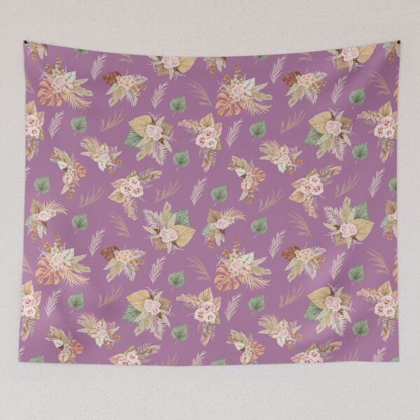 Item preview, Pampas Grass & Flowers on Purple designed and sold by KSimpson838.